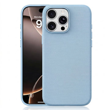 Husa Woven pentru iPhone 16 Pro, MagCase, TechWoven Piele, Soft Craft, Bleu