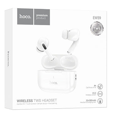 Casti Wireless Hoco EW59, Ear Buds, BT 5.3, 150h StandBy, 300mAh - Alb