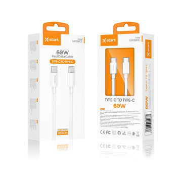 Cablu Date si Incarcare X-Start SJX318CC, USB-C, 60W, 1m - Alb