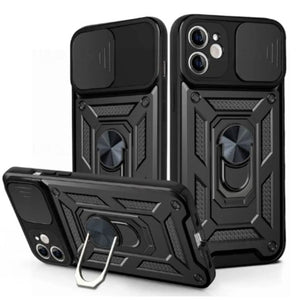 Husa Armor - Samsung Z Flip5, CamSlide, Ring Stand, Black