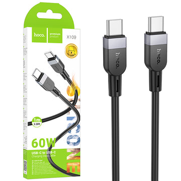 Cablu Date si Incarcare Hoco X109, USB-C, PD60W, QC3.0, 3A, 1m - Negru