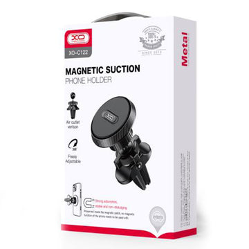 Suport Auto XO C122, Magnetic, Montaj Ventilatie, Round, MultiAngle, Lock Position - Negru