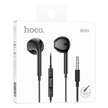 Casti cu Fir Hoco M101, In Ear, 3.5mm, 1.2m, Mic & Volume Key, HiFi - Negru