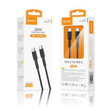 Cablu Date si Incarcare X-Start SJX204CC, USB-C, 20W, 1m, Basic Texture - Negru