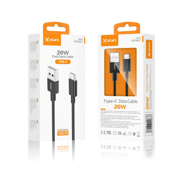 Cablu Date si Incarcare X-Start SJX316C, USB-A la USB-C, 20W, 1m - Negru