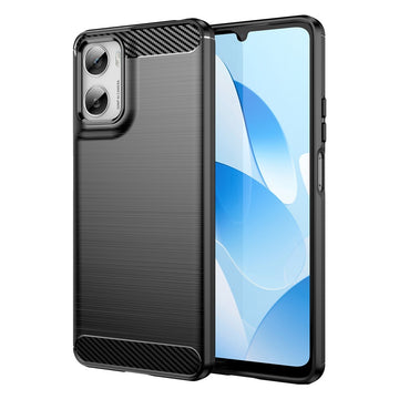 Husa Brush pentru Moto G06/G06 Power, TPU, Metall Look - Negru