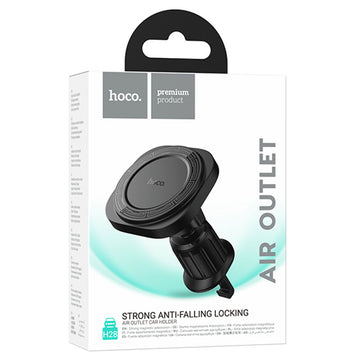 Suport Auto Hoco H28, Magnetic, Montaj Ventilatie, MultiAngle, Pull Hook - Negru