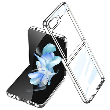 Husa Chrome pentru Samsung Z Flip6, Plastic Thin, Crystal - Argintiu