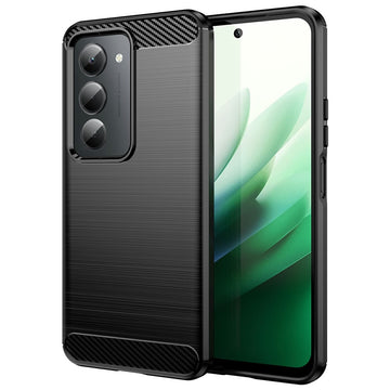 Husa Brush pentru Xiaomi Redmi Note 15 5G, TPU, Metall Look - Negru