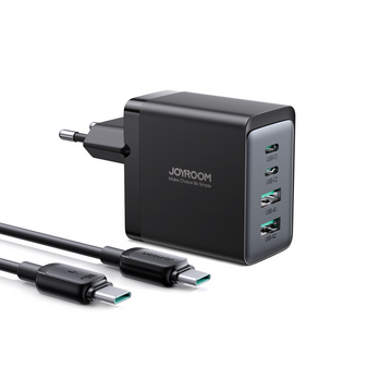 Incarcator Retea + Cablu Joyroom TCG02, Gan, 67W, 2xUSB-C, 2xUSB-A, PD - Negru
