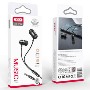 Casti cu Fir XO EP64, In Ear, 3.5mm, 1.2m, Mic & Volume Key, HiFi - Negru