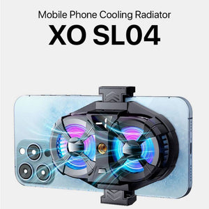 Cooler Ventilator Dual XO SL04, pentru Spate Telefon, cu Cleme, Ambinet Light - Negru