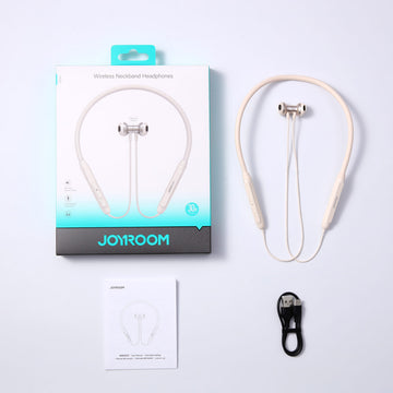 Casti Wireless Joyroom JR-D8, InEar, Neck-Mount, BT 5.4, 170mAh, 30h - Creamy alb