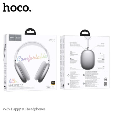 Casti Wireless Hoco W65, Over Ear, BT 5.4, 45h StandBy - Argintiu