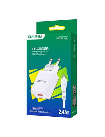 Incarcator Retea + Cablu Lightning Kaku KSC-781, 18W, 2.4A, 1xUSB-A, QC 3.0 - Alb