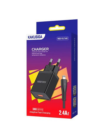 Incarcator Retea + Cablu Lightning Kaku KSC-781, 18W, 2.4A, 1xUSB-A, QC 3.0 - Negru