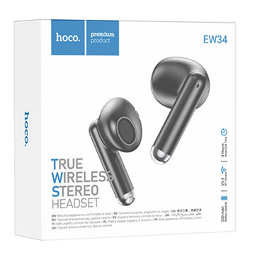 Casti Wireless Hoco EW34, Ear Buds, BT 5.3, 150h StandBy, 250mAh, Full - Negru