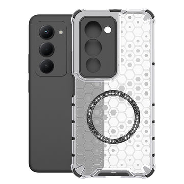 Husa HoneyComb pentru Xiaomi Redmi 15 4G, cu Extra Protectie Colturi, cu MagSafe - Alb