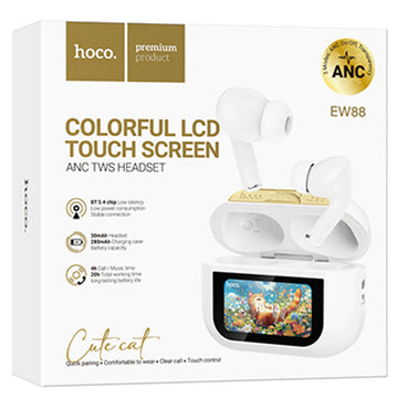 Casti Wireless Hoco EW88, 300 mAh, ANC + Functii multiple - Alb