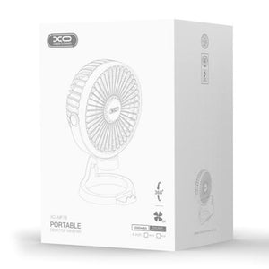 Cooler XO MF78, Mini Ventilator de Birou, Reincarcabil, 4 inch, 3 Viteze, 1200MAh - Alb