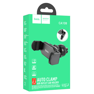 Suport Auto Hoco CA108, cu Cleme Laterale, Montaj Ventilatie, Compact - Negru