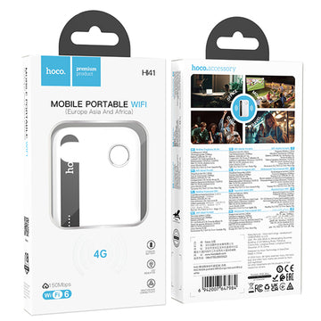 HOCO HI41, Router Wireless Portabil, WIFI 6, 150 Mbps, Micro-SIM, 2100 mAh - Alb