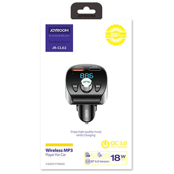 Modulator FM Joyroom JR-CL02, 18W, 2xUSB-A, QC 3.0, Multifunction - Negru