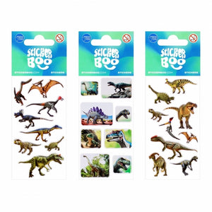 Abtibilduri - dinozauri, 6.6x18cm, set 8 sau 9 buc, Sticker Boo, 517764, +4 ani