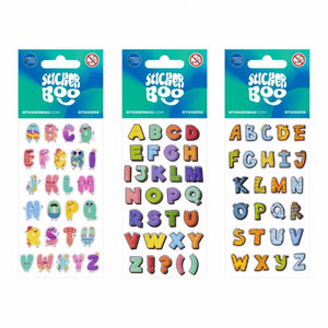 Abtibilduri - litere, set 26-27 buc, Sticker Boo, 541702, +4 ani