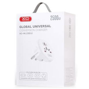 Adaptor de Priza XO WL23, Universal, EU la multiplele Standarde - Alb