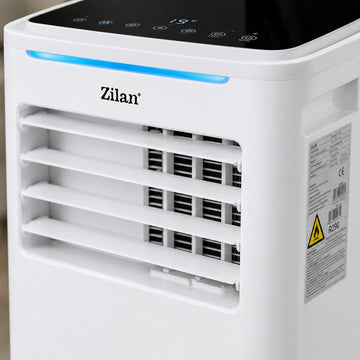 Aer conditionat mobil Zilan ZLN1047, 9000 BTU, 3 in 1 racire dezumidificare ventilatie, WiFi, telecomanda, alb