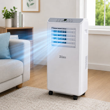 Aer conditionat portabil Zilan ZLN2495, 7000 BTU, functie racire dezumidificare ventilatie, telecomanda, alb