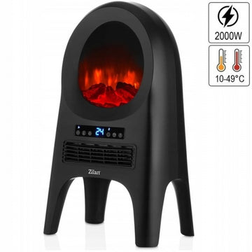 Aeroterma ceramica semineu Zilan ZLN5664 neagra 2000W, LED, telecomanda