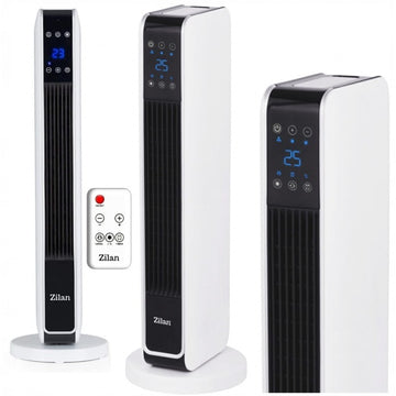 Aeroterma ceramica turn Zilan ZLN2069 alb 2200W, LED, telecomanda