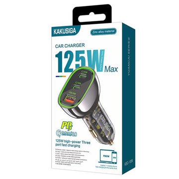 Incarcator Auto Kaku KSC-1056, 125W, 2xUSB-C, 1xUSB-A, PD, QC 3.0 - Negru