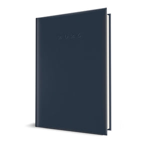 Agenda A5 datata 2026 Herlitz, 352 pagini, coperta buretata albastru inchis