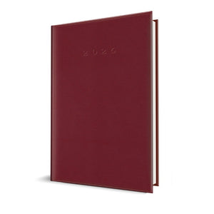 Agenda A5 datata 2026 Herlitz, 352 pagini, coperta buretata bordeaux
