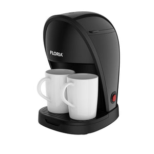 Aparat de facut cafea 450W, Floria ZLN9297, 250ml, filtru nailon, 2 cesti, negru