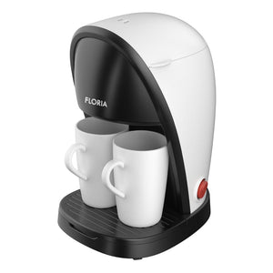 Aparat de facut cafea 450W, Floria ZLN9298, 250ml, filtru nailon, 2 cesti, alb