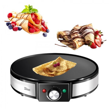 Aparat pentru preparat clatite ZILAN ZLN2922 – 1200W, Plita 30cm, Temperatura reglabila, Inox/Negru