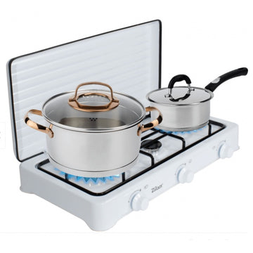Aragaz 3 ochiuri Zilan ZLN-0032, doar GPL butelie, compact, protectie emailat, alb