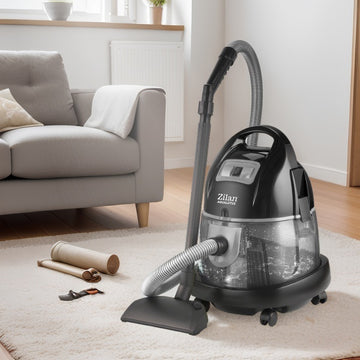 Aspirator Zilan ZLN8945, 2000W, filtrare prin apa si uscata, 8L, motor cupru, accesorii incluse, purificator aer, gri
