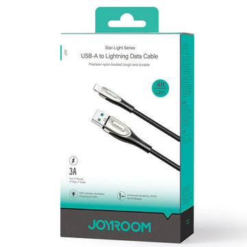 Cablu Date si Incarcare Joyroom SA27-AL3, USB la Lightning, 3A, Braided, 1.2m - Negru