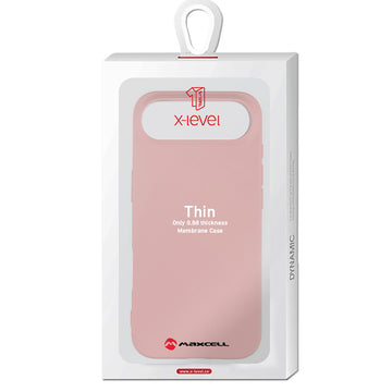 Husa X-Level Thin pentru iPhone 17 Air, Thin Series, SoftTouch - Roz