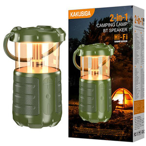 Boxa Portabila Kaku KSC-1117, Wireless BT 5.3, Camping, LED tip Felinar, 15W, 3600mAh - Verde