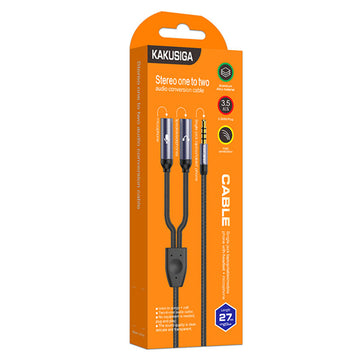 Cablu Kaku KSC-570, Audio Y Splitter, 2x Jack 3.5mm F, la Jack 3.5mm M, 27cm - Negru