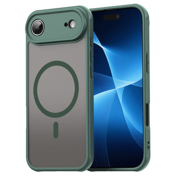 Husa MagFrost Pro pentru iPhone 17 Air, Matte MagSafe, Frosted - Frame deep verde