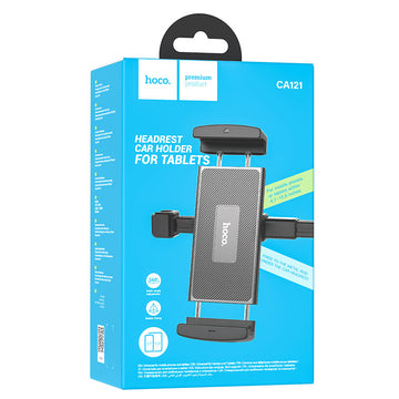 Suport Auto Hoco CA121, cu Cleme Laterale, Montaj Tetiera, Tableta/Telefon - Negru