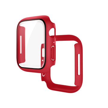 Folie Integrata Hoco WS4, Rama Protectie cu Folie Integrata, iWatch Series 7/8, PC, 41mm - Rosu