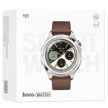 Hoco (Y21) - Ceas SmartWatch, Amoled, BT 5.0, Multifunction + telefon, 250mAh, Silver